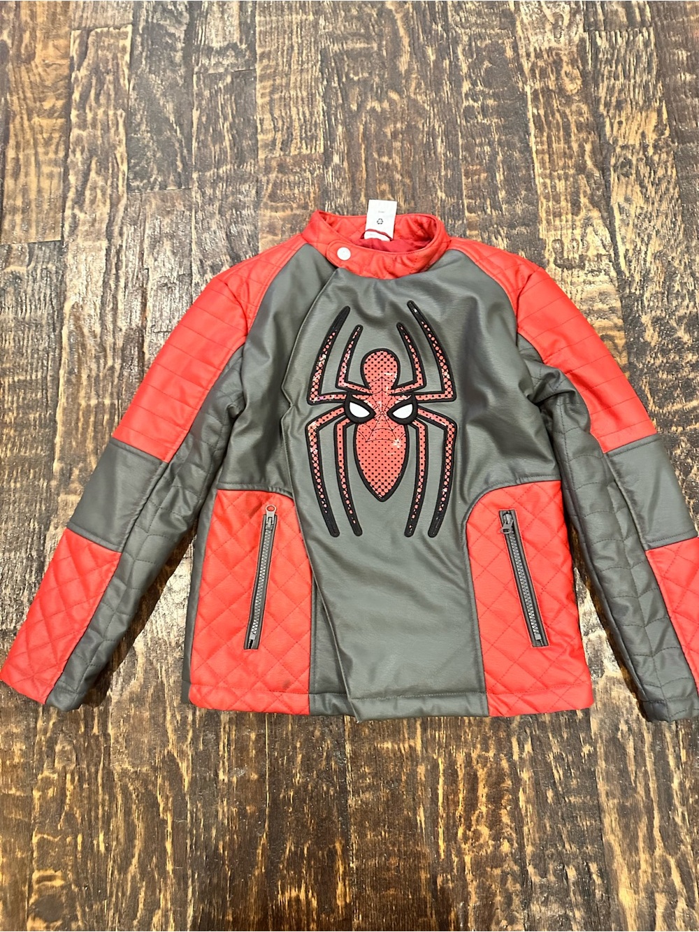 Disney Kids Red and Gray Spider Jacket